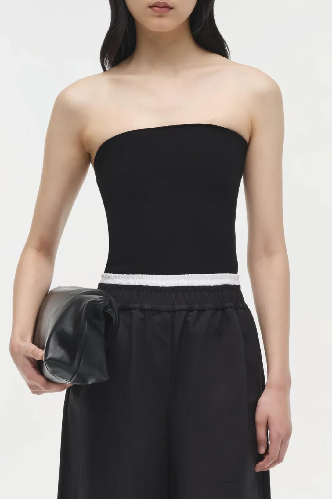 Nicole Strapless Compact Knit Top | Black