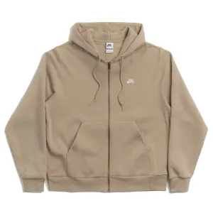 NIKE SB FULL ZIP FLEECE SKATE HOODIE - KHAKI/WHITE