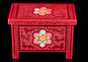 OLINALA RED LACQUERED WOOD CHEST