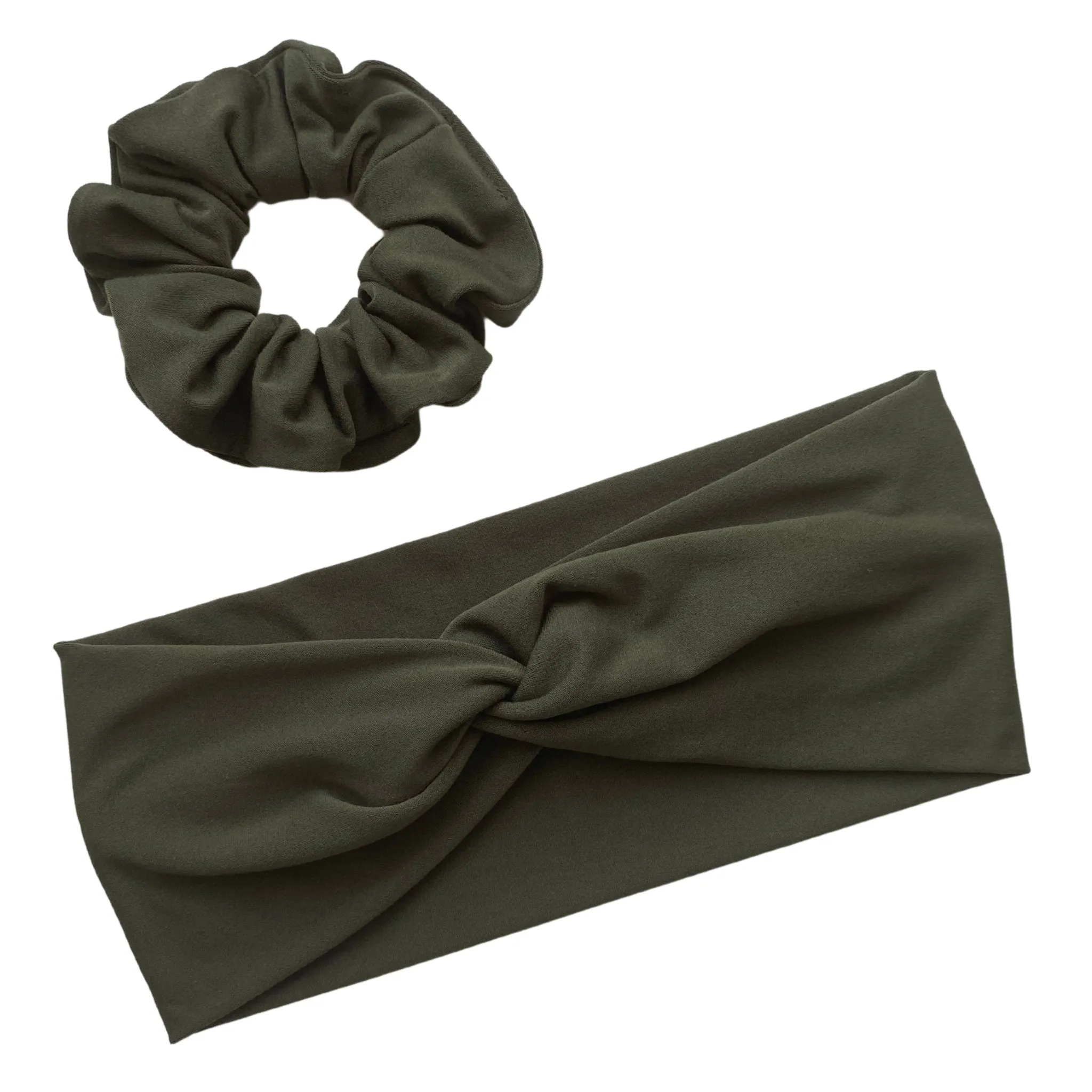 Olive Green Matte Scrunchie