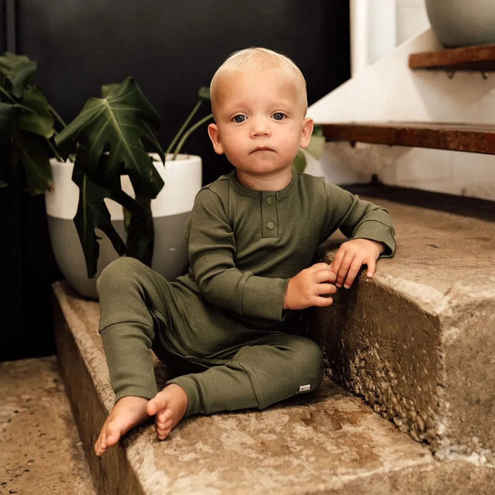 Olive Zip Growsuit