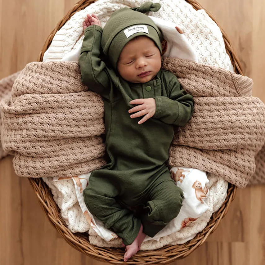 Olive Zip Growsuit