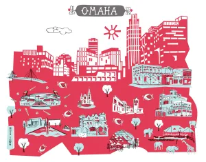 Omaha Wall Art-Custom City Print