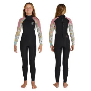 O'NEILL GIRLS BAHIA BACK ZIP 3/2MM STEAMER WILD FLOWER