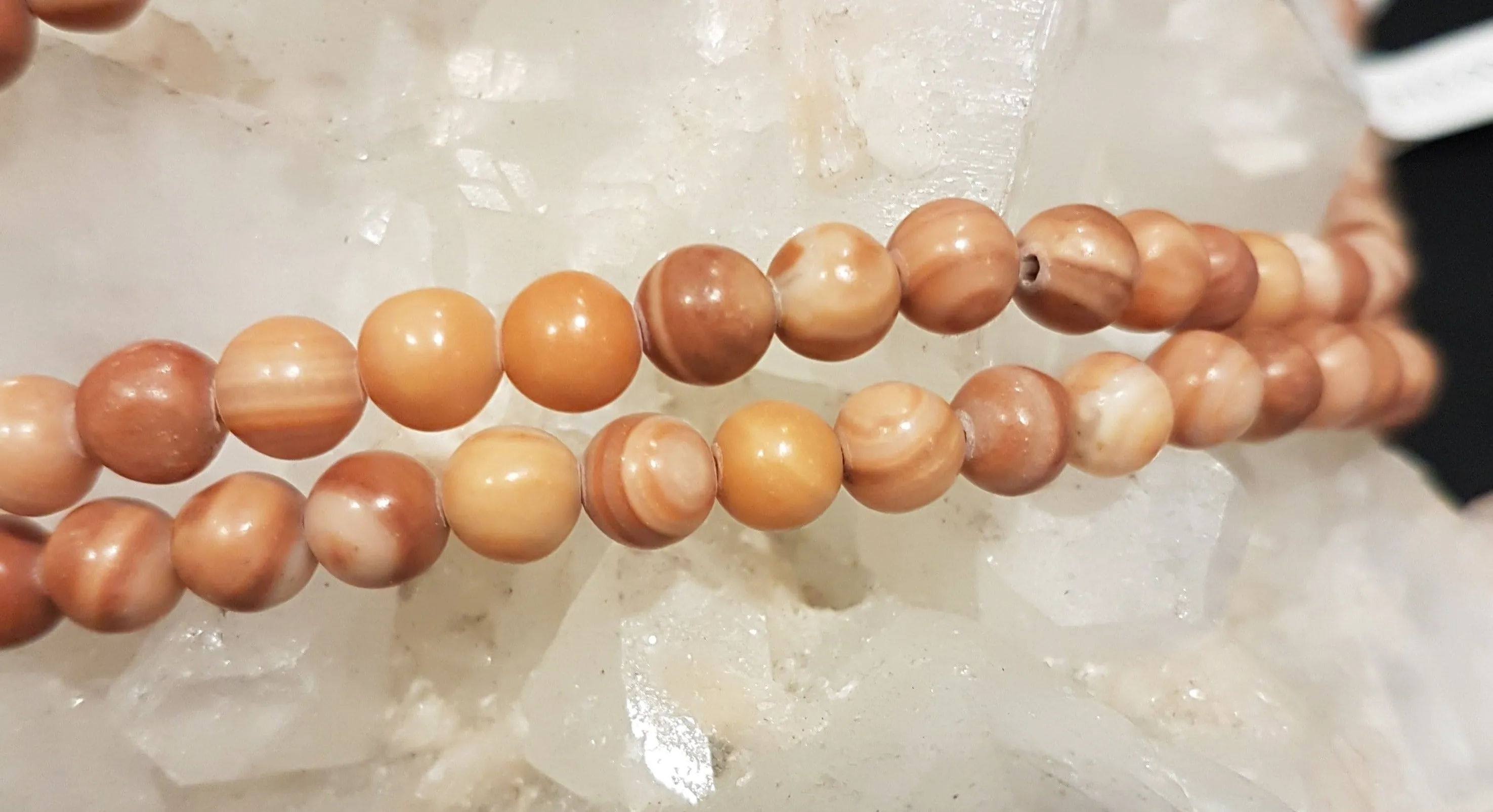 Orange Onyx Round Bead Strand