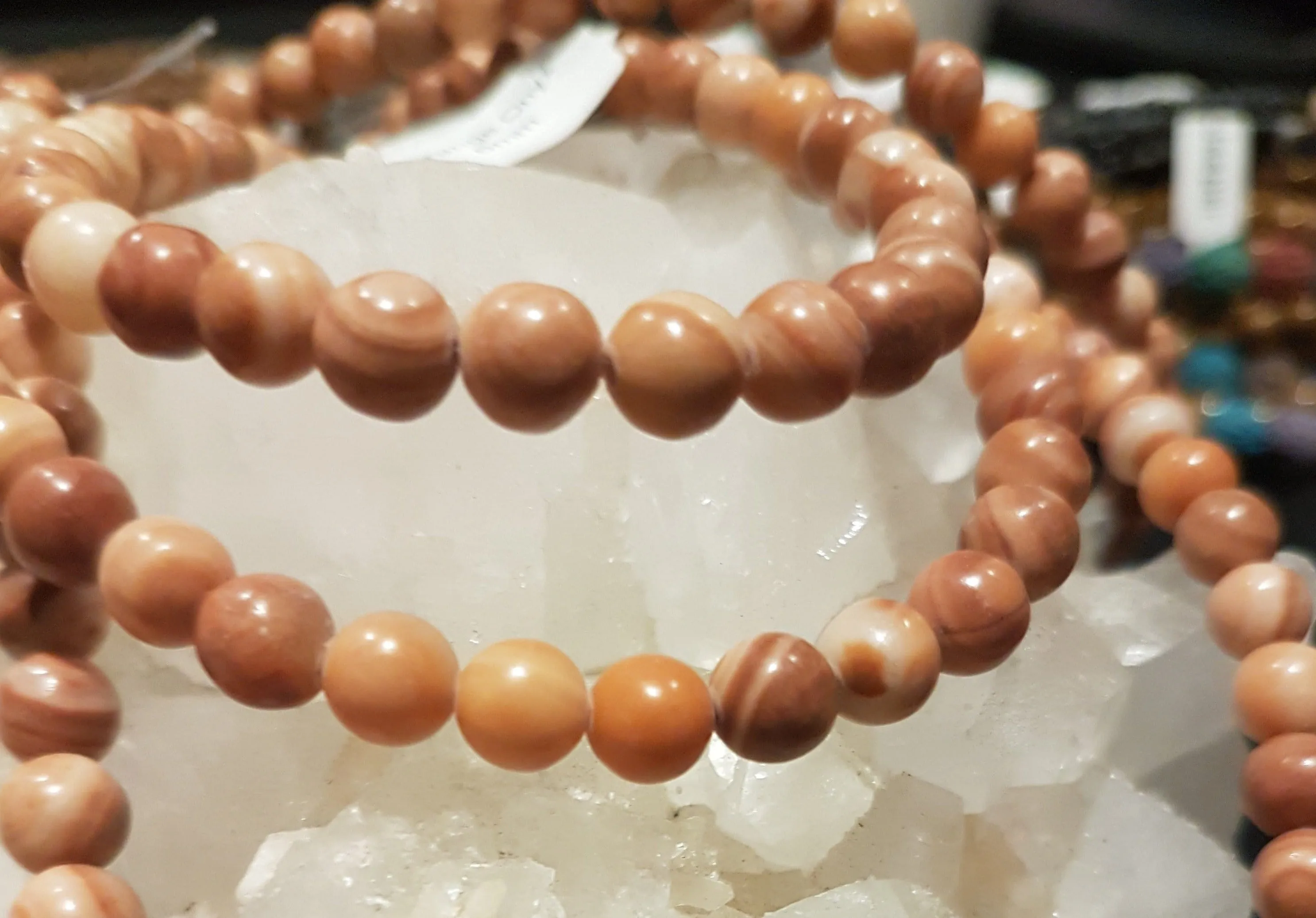 Orange Onyx Round Bead Strand