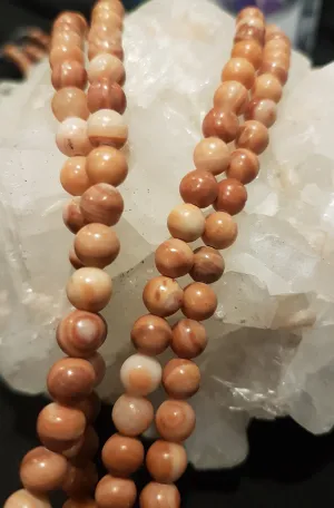 Orange Onyx Round Bead Strand