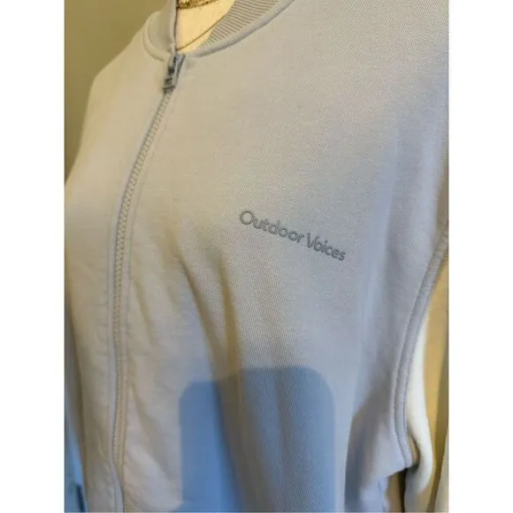 Outdoor Voices Full Zip Long Sleeve Colorblock Varsity Jacket Size XL