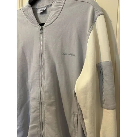 Outdoor Voices Full Zip Long Sleeve Colorblock Varsity Jacket Size XL