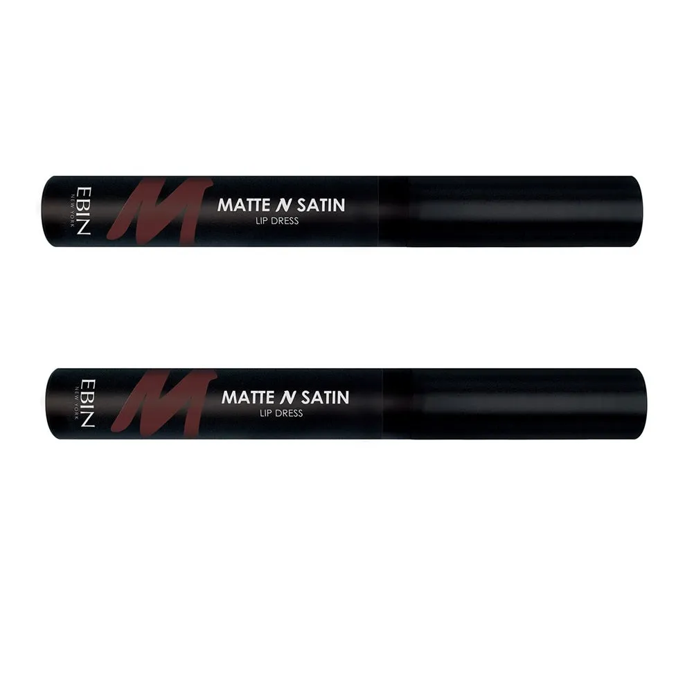 Pack of 2 Ebin New York Matte N Satin Lip Dress, Sultry Brown CMSLD06
