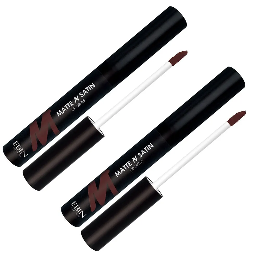 Pack of 2 Ebin New York Matte N Satin Lip Dress, Sultry Brown CMSLD06