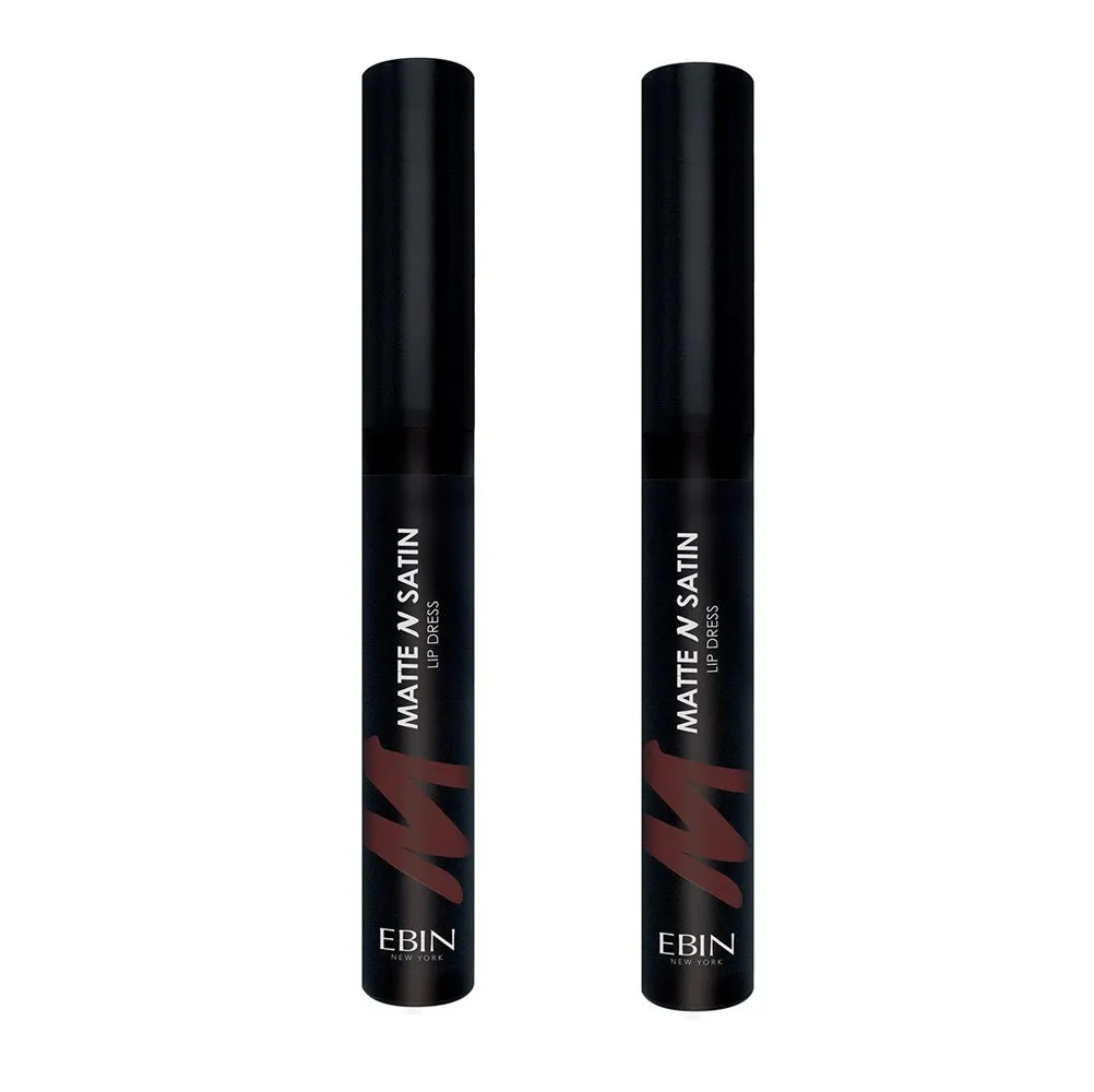 Pack of 2 Ebin New York Matte N Satin Lip Dress, Sultry Brown CMSLD06
