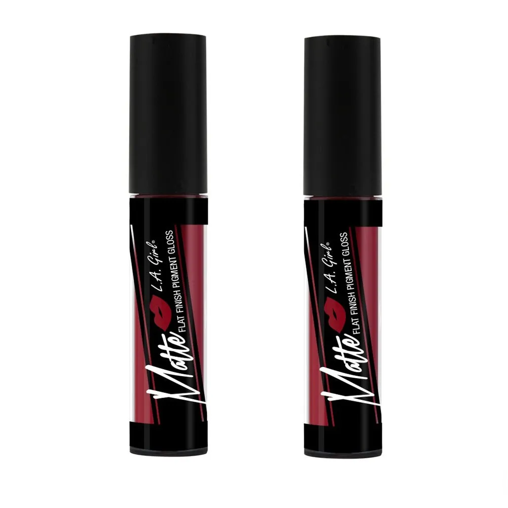 Pack of 2 L.A. Girl Matte Flat Finish Pigment Gloss, Frisky GLG841