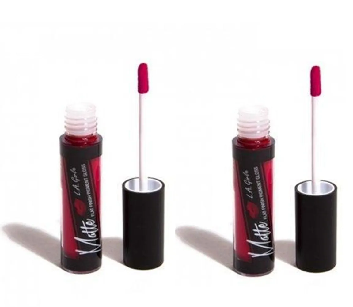 Pack of 2 L.A. Girl Matte Flat Finish Pigment Gloss, Frisky GLG841