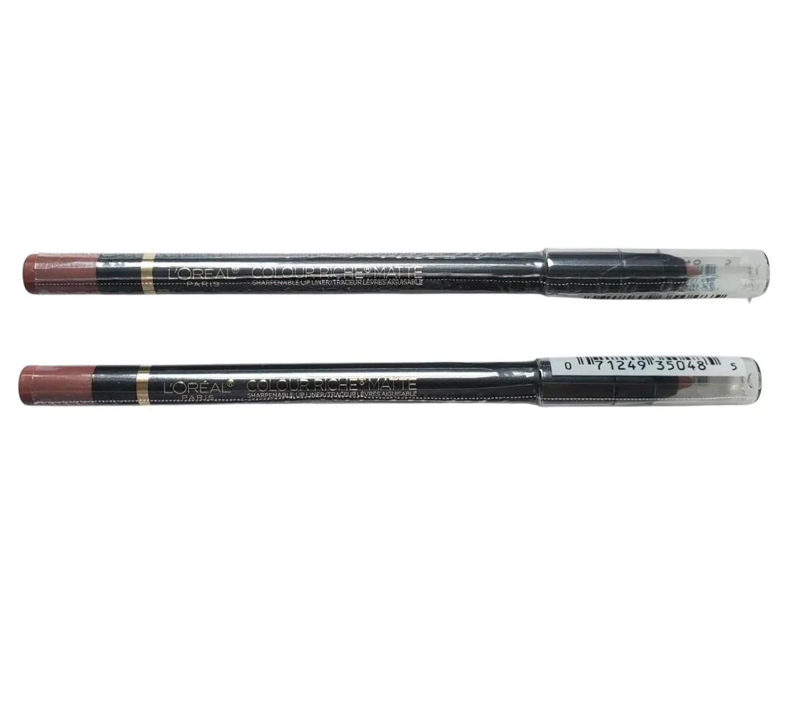 Pack of 2 L'Oreal Paris Colour Riche Matte Sharpenable Lip Liner, Matte-Stermind 112