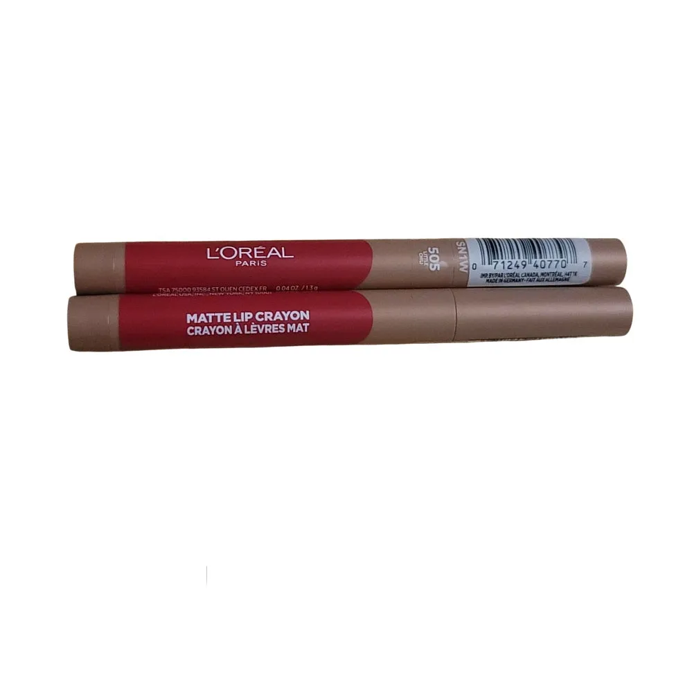 Pack of 2 L'Oreal Paris Infallible Matte Lip Crayon, Little Chili # 505