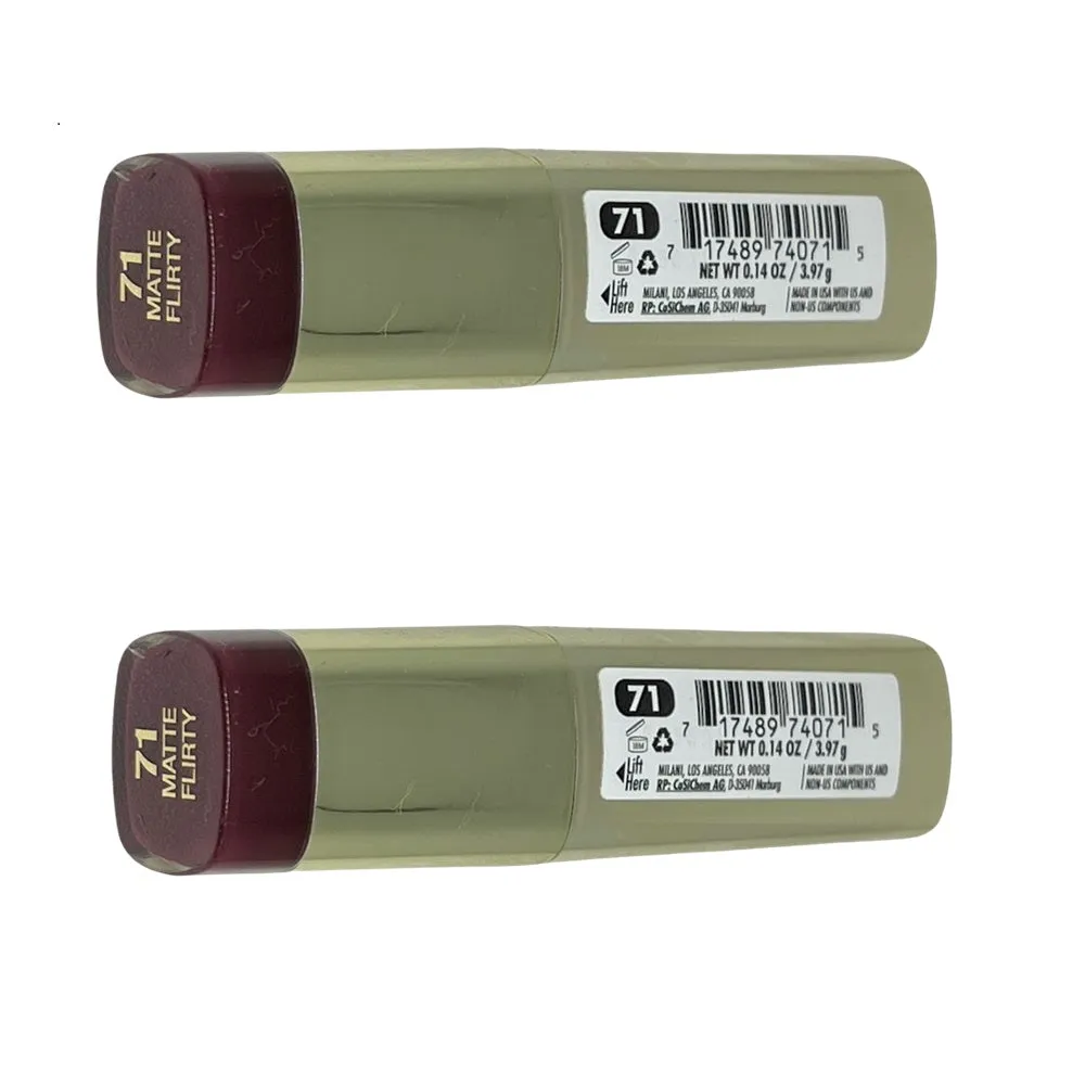 Pack of 2 Milani Color Statement Lipstick, Matte Flirty 71