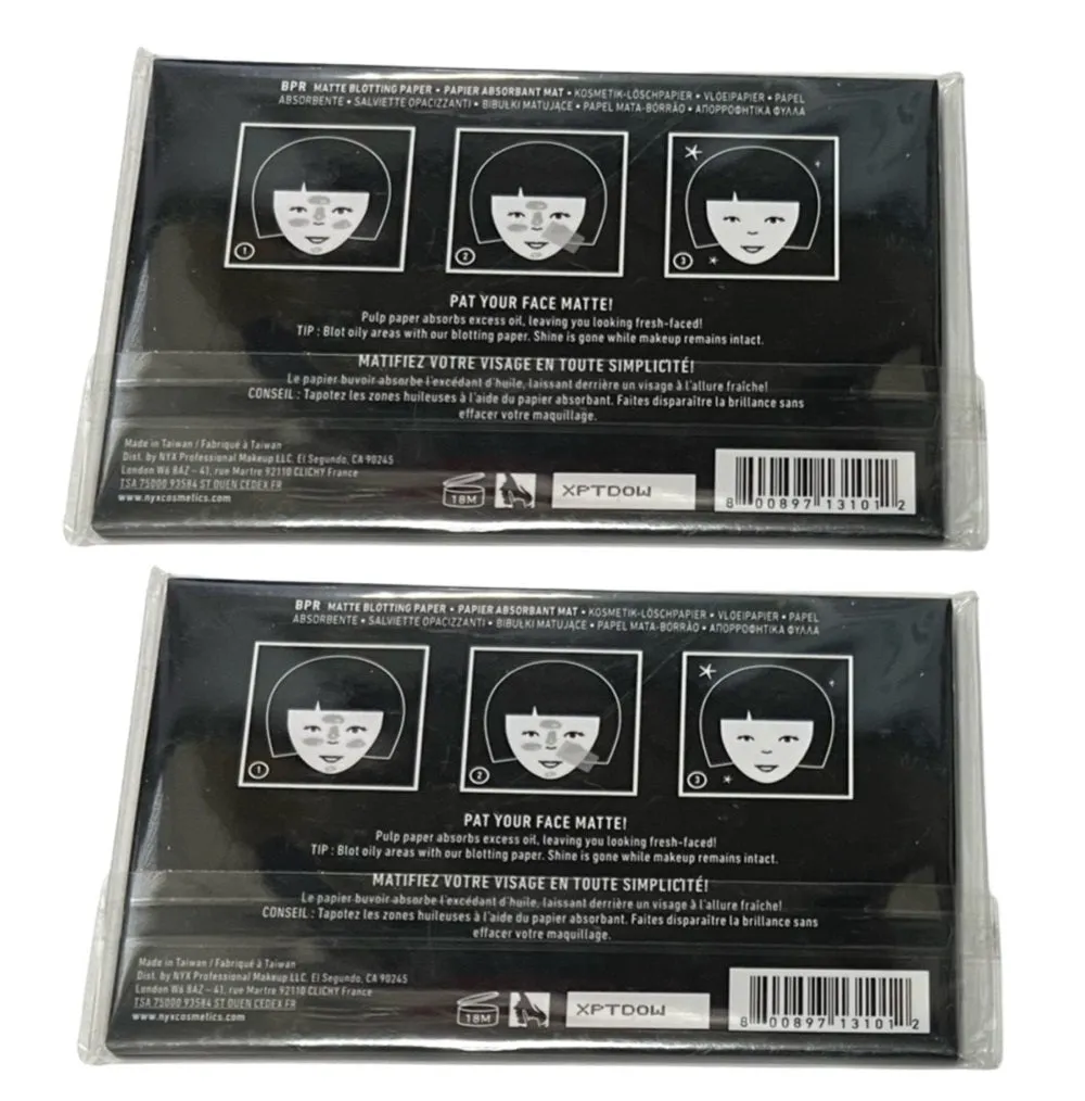 Pack of 2 NYX Matte Blotting Paper, BPR 50 sheets