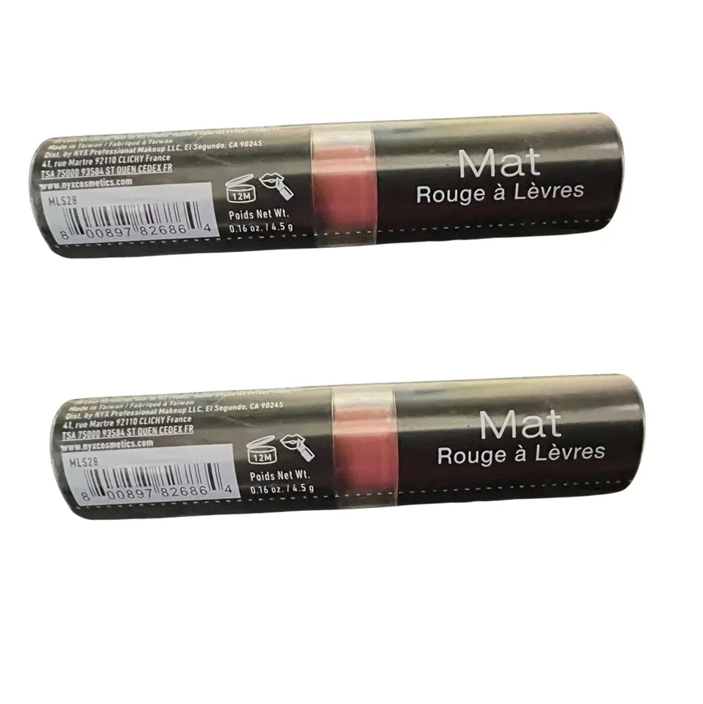Pack of 2 NYX Matte Lipstick, Couture MLS28