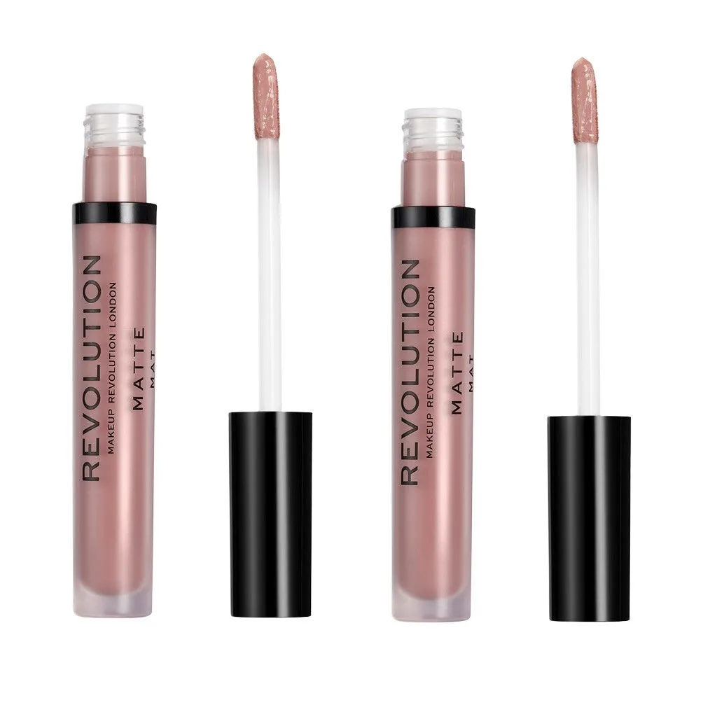 Pack of Makeup Revolution Beauty Revolution Matte Lip Gloss, Brunch 123
