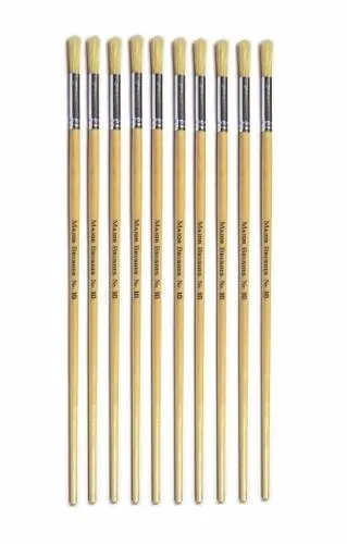 Paint Brushes - Round Tip Long Handle Pack of 10 - Medium