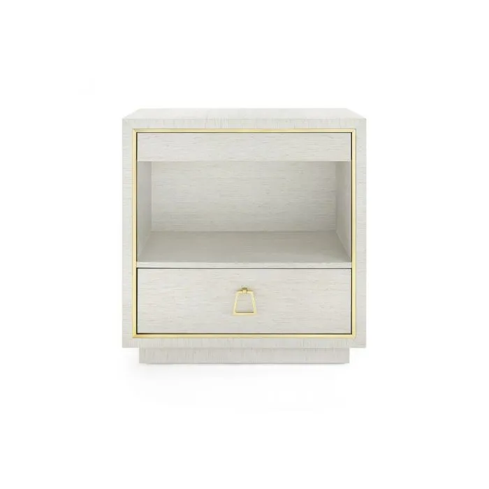 Parker 2 Drawer Side Table - Silver