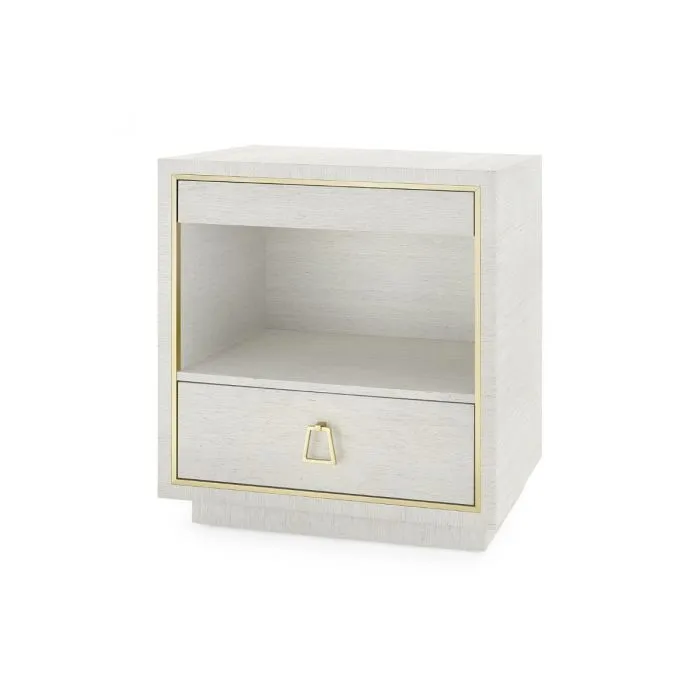 Parker 2 Drawer Side Table - Silver