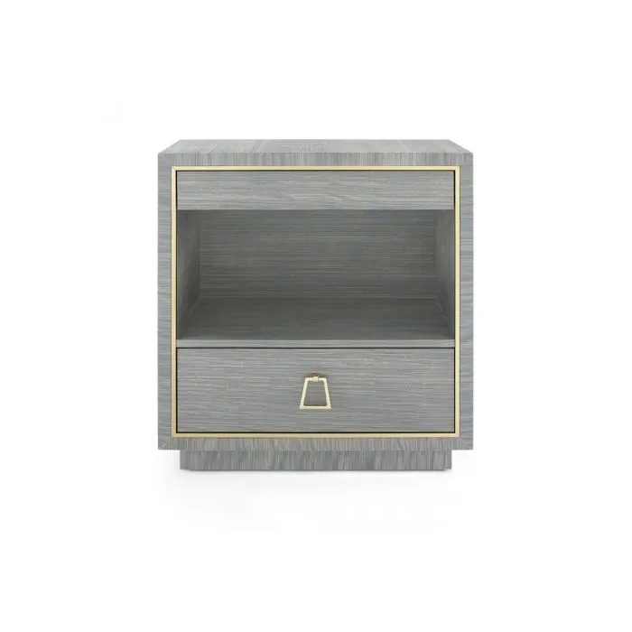 Parker 2 Drawer Side Table - Slate Blue