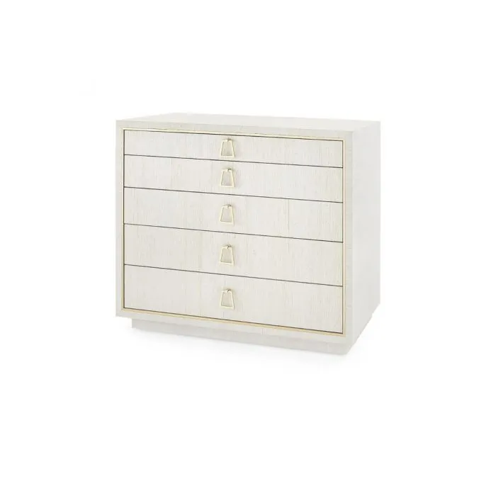 Parker Large 5 Drawer Dresser - Silver