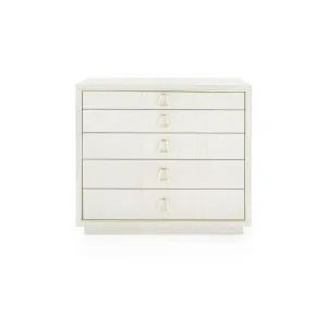 Parker Large 5 Drawer Dresser - Silver
