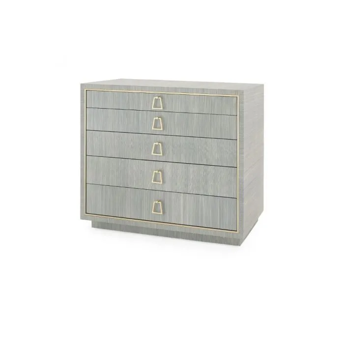 Parker Large 5 Drawer Dresser - Slate Blue