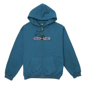 PASSPORT HOUSE PLANT ORGANIC FLEECE ZIP HOODIE - TEAL