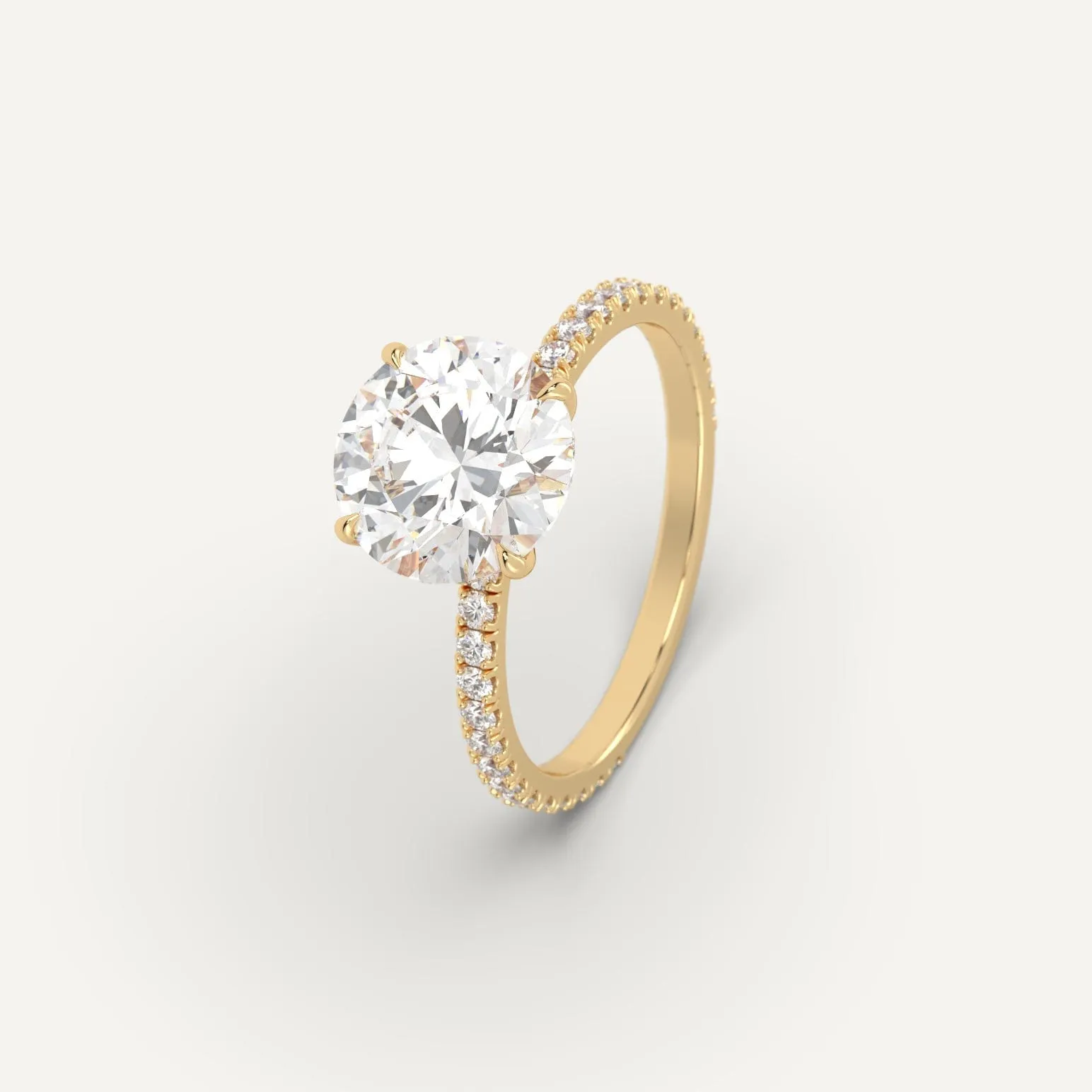 Pave Round Cut Diamond Ring Setting