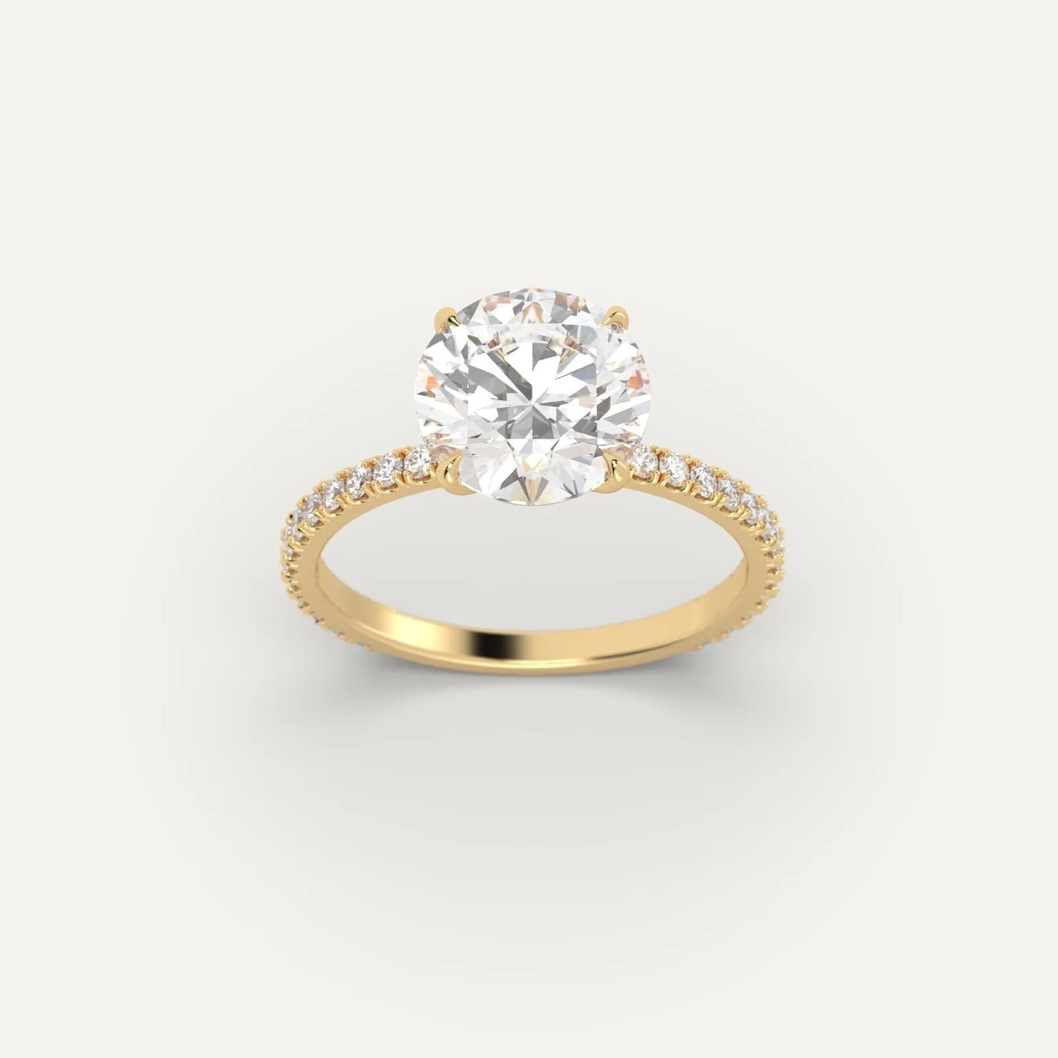 Pave Round Cut Diamond Ring Setting