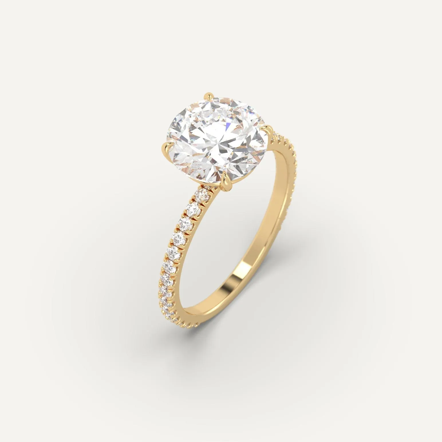 Pave Round Cut Diamond Ring Setting