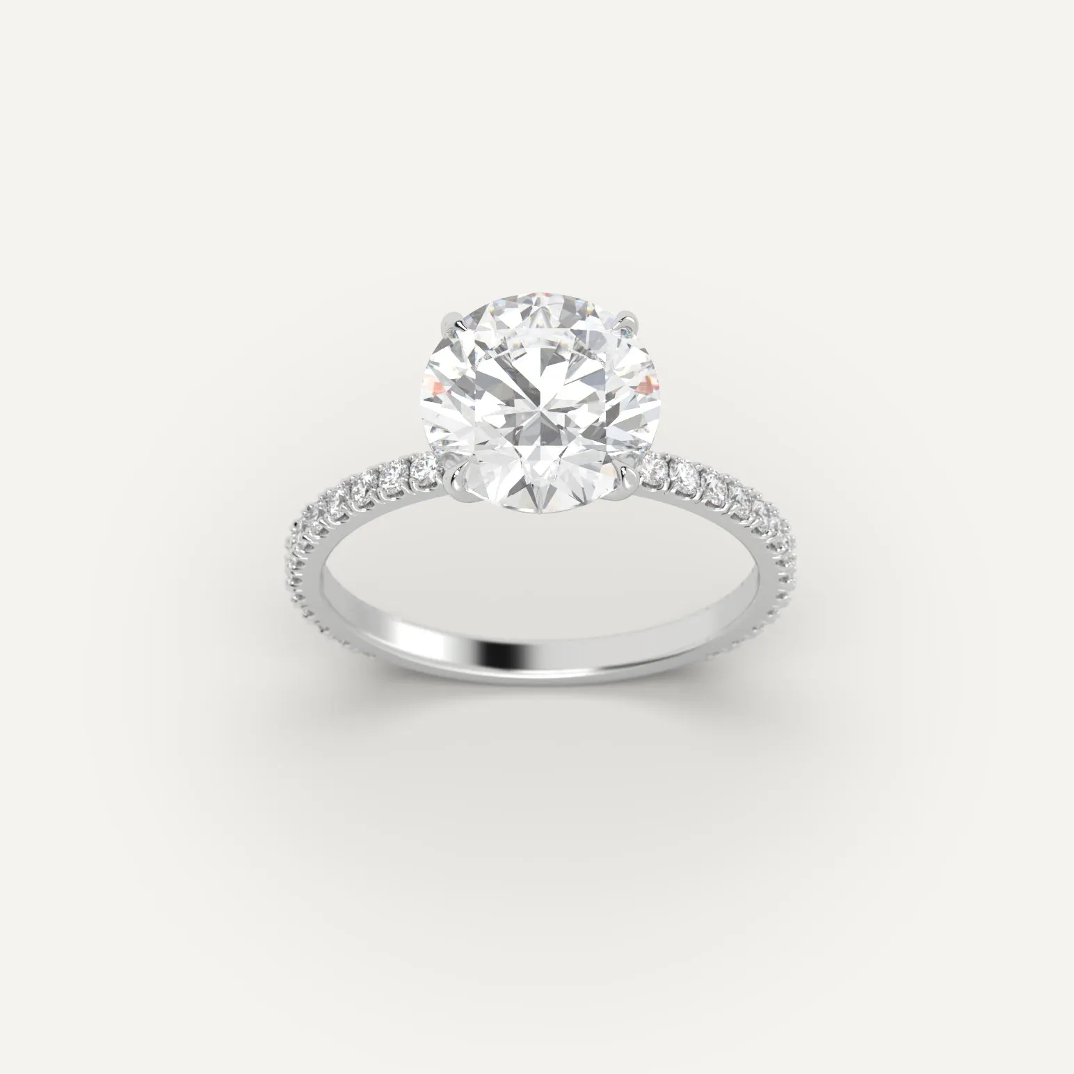 Pave Round Cut Diamond Ring Setting