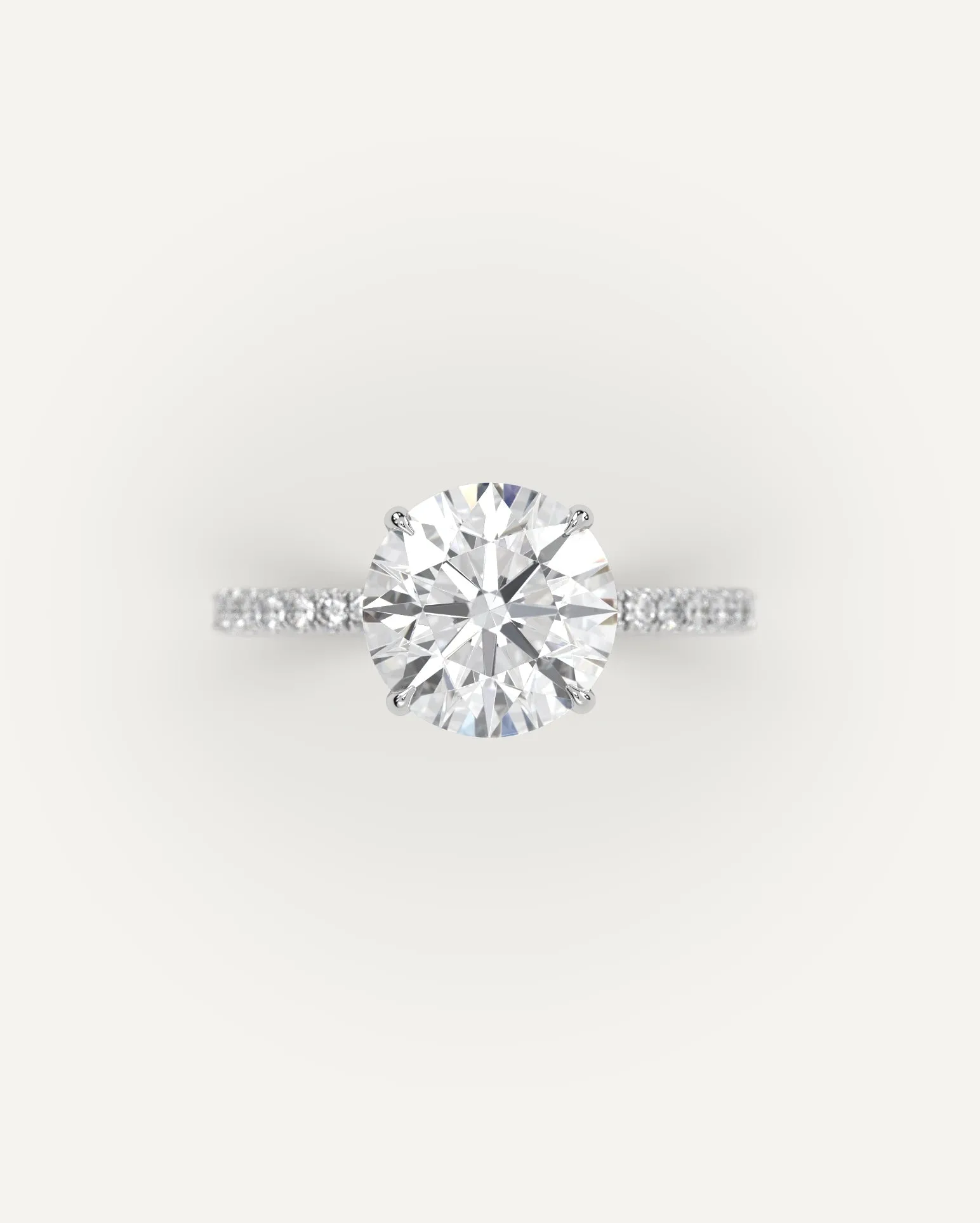Pave Round Cut Diamond Ring Setting