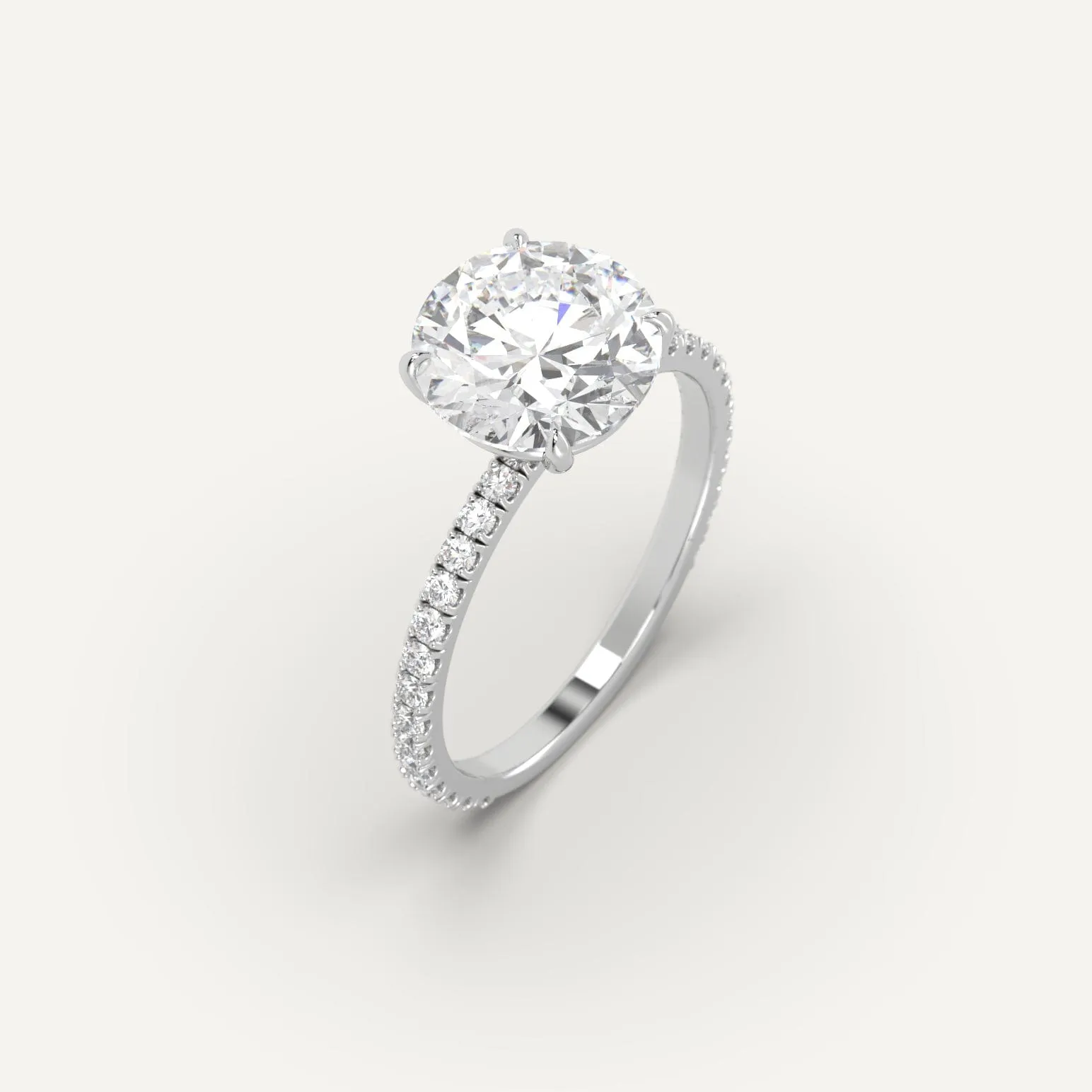 Pave Round Cut Diamond Ring Setting