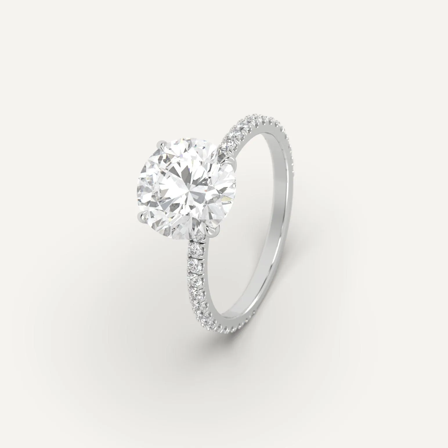 Pave Round Cut Diamond Ring Setting