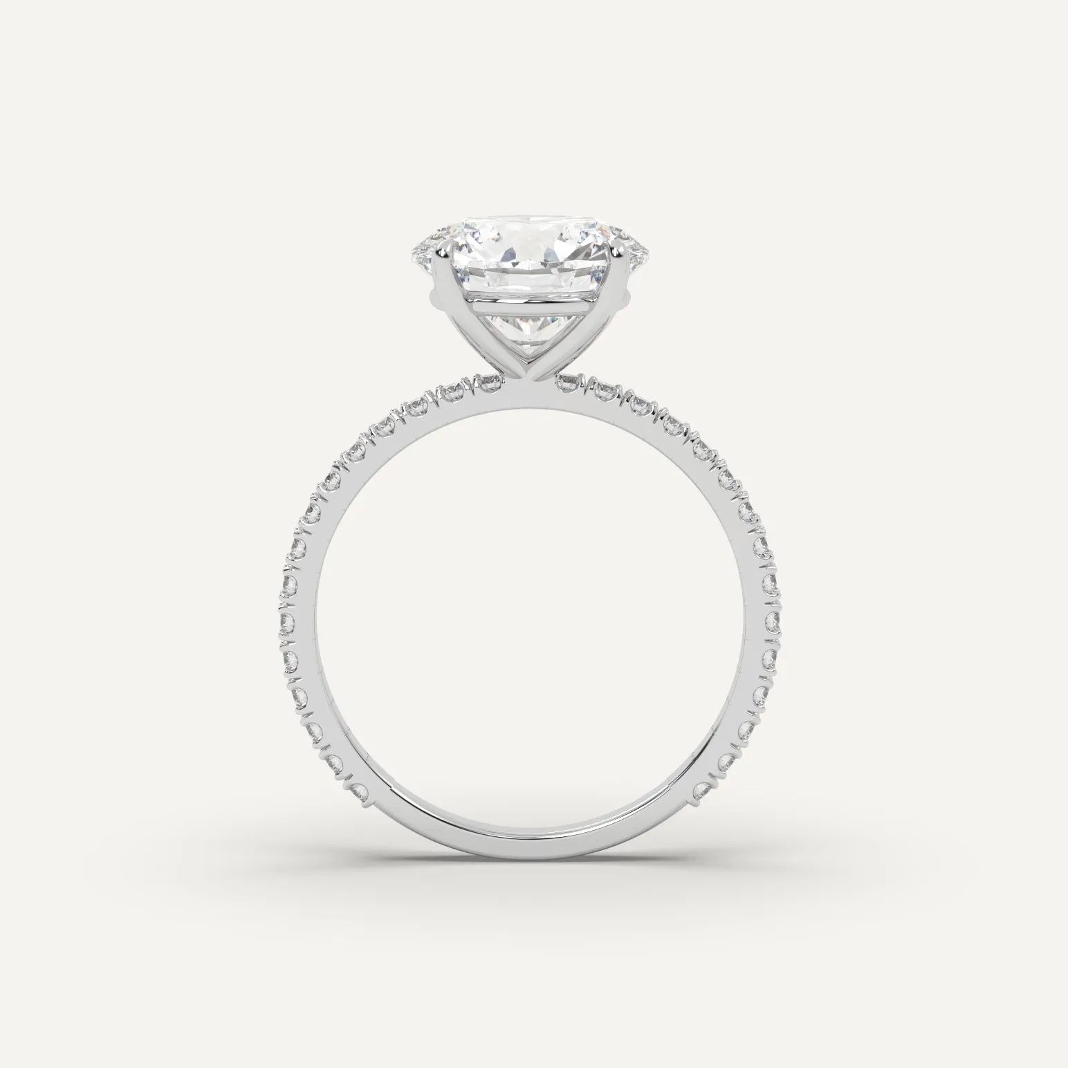 Pave Round Cut Diamond Ring Setting