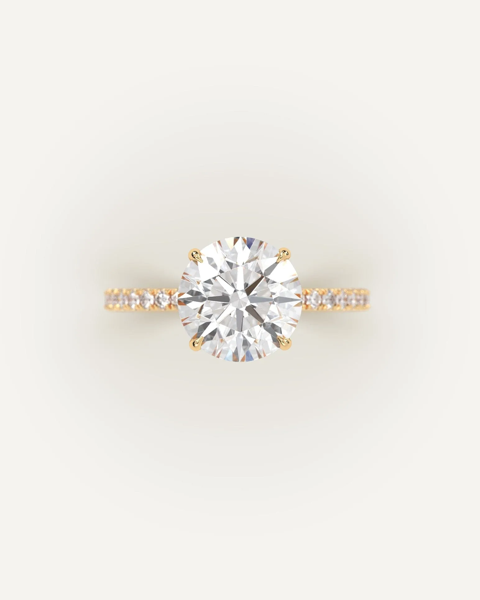Pave Round Cut Diamond Ring Setting