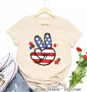 Peace Out Retro Patriotic Tee