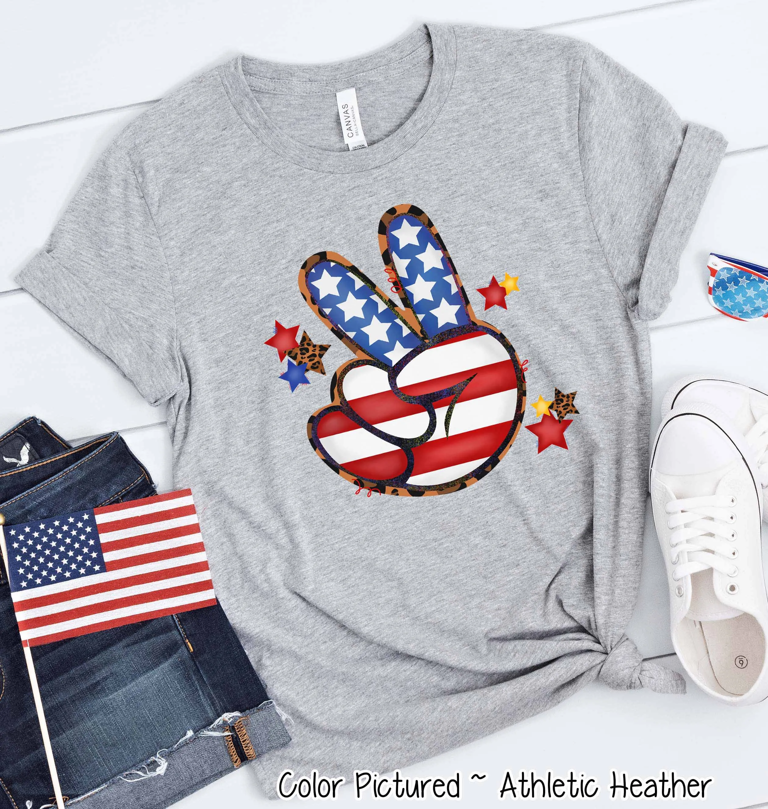 Peace Out Retro Patriotic Tee