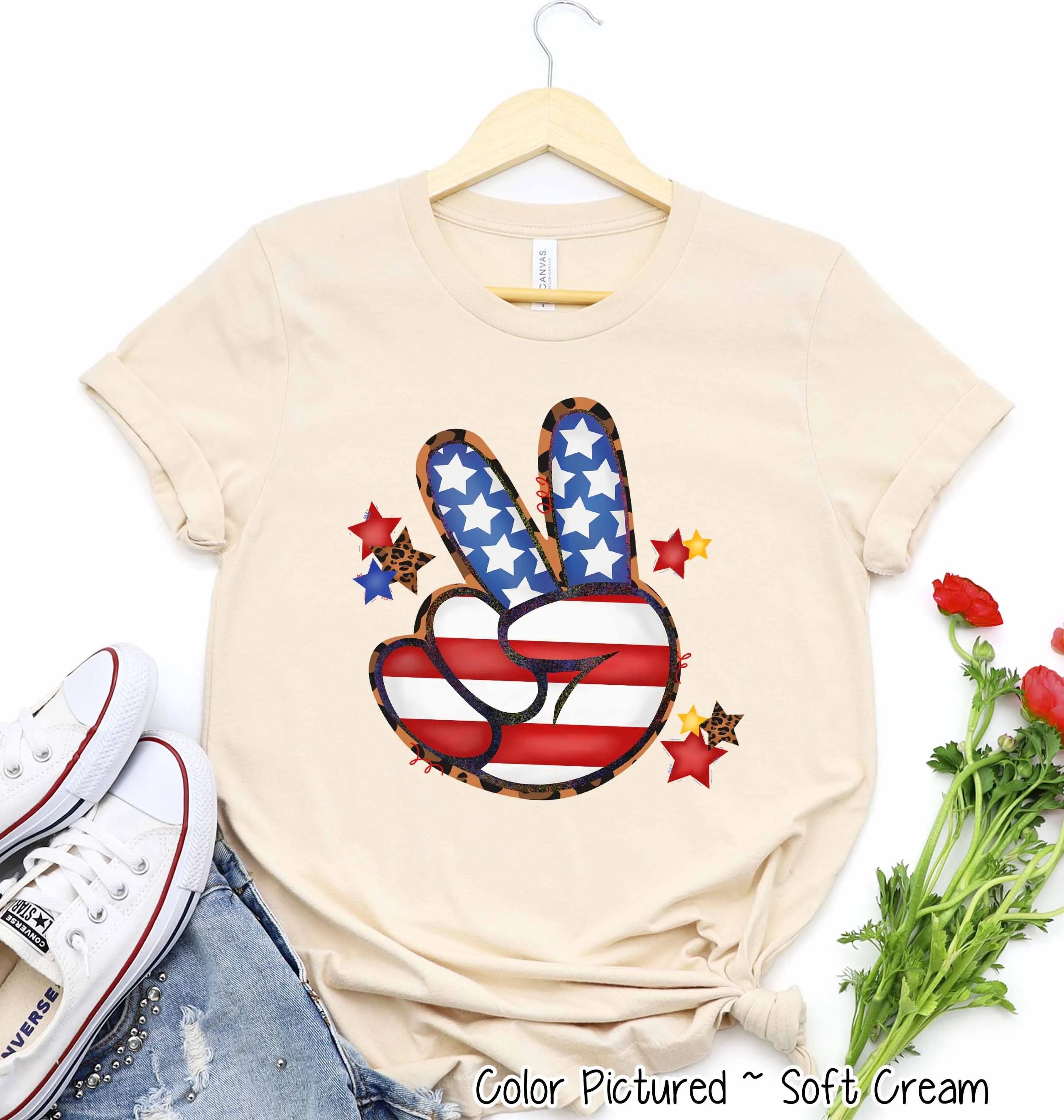 Peace Out Retro Patriotic Tee