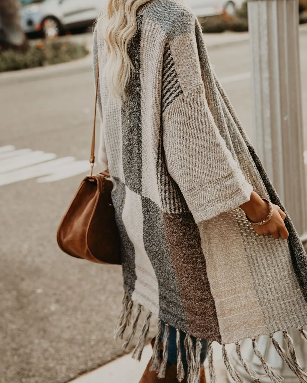 Pearl District Fringe Colorblock Cardigan