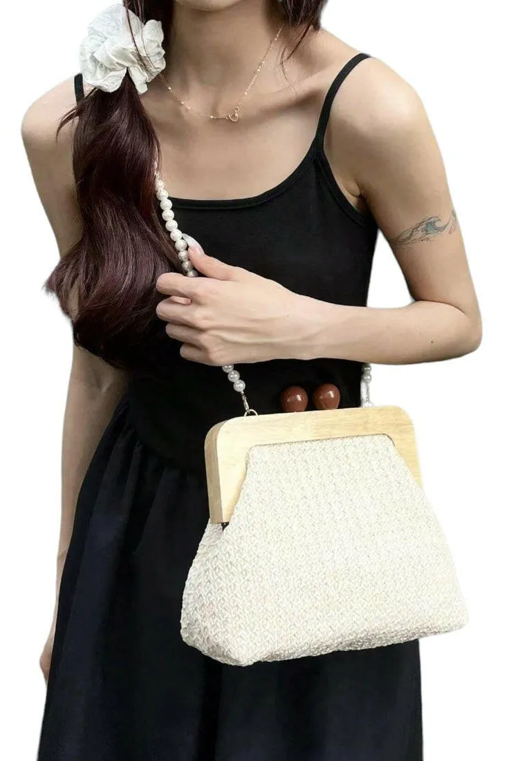 Pearl Handheld Woven Beach Bag