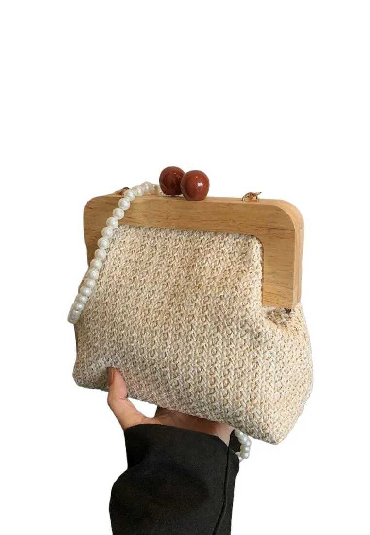 Pearl Handheld Woven Beach Bag
