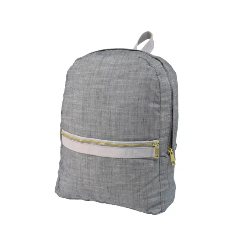 Personalized Chambray Grey Small Backpack