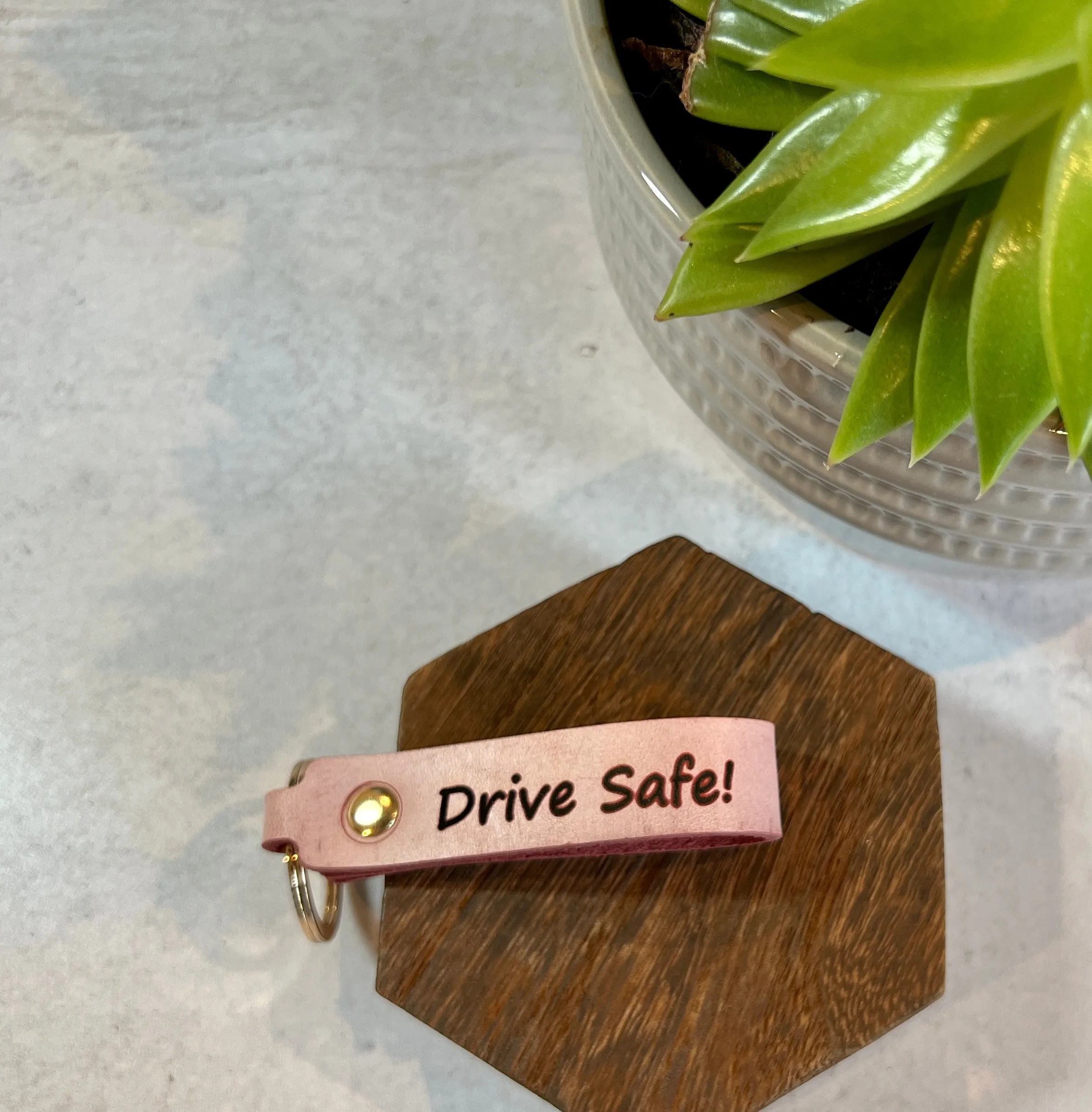 Personalized Leather Key Chains, Choice of Five Colors