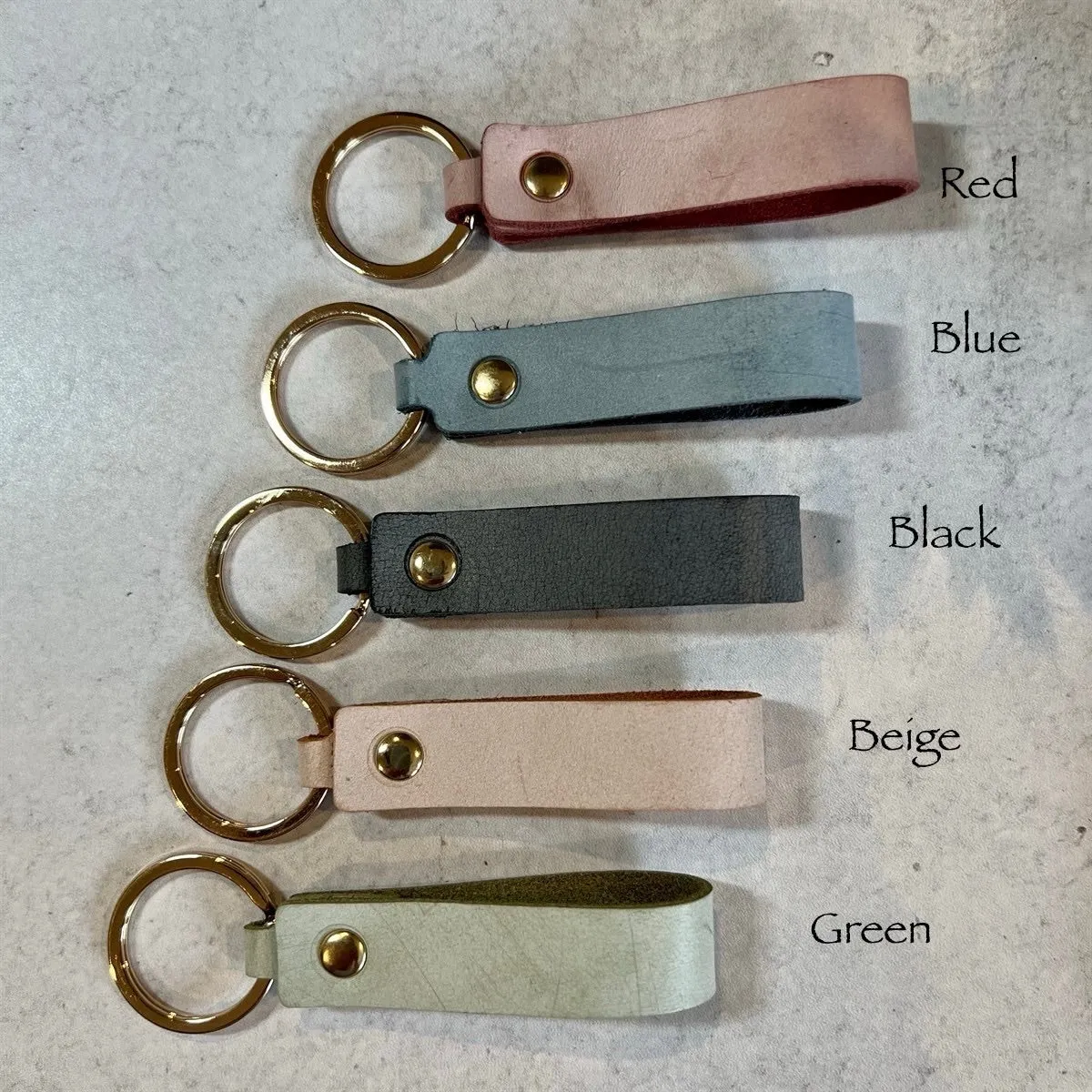 Personalized Leather Key Chains, Choice of Five Colors